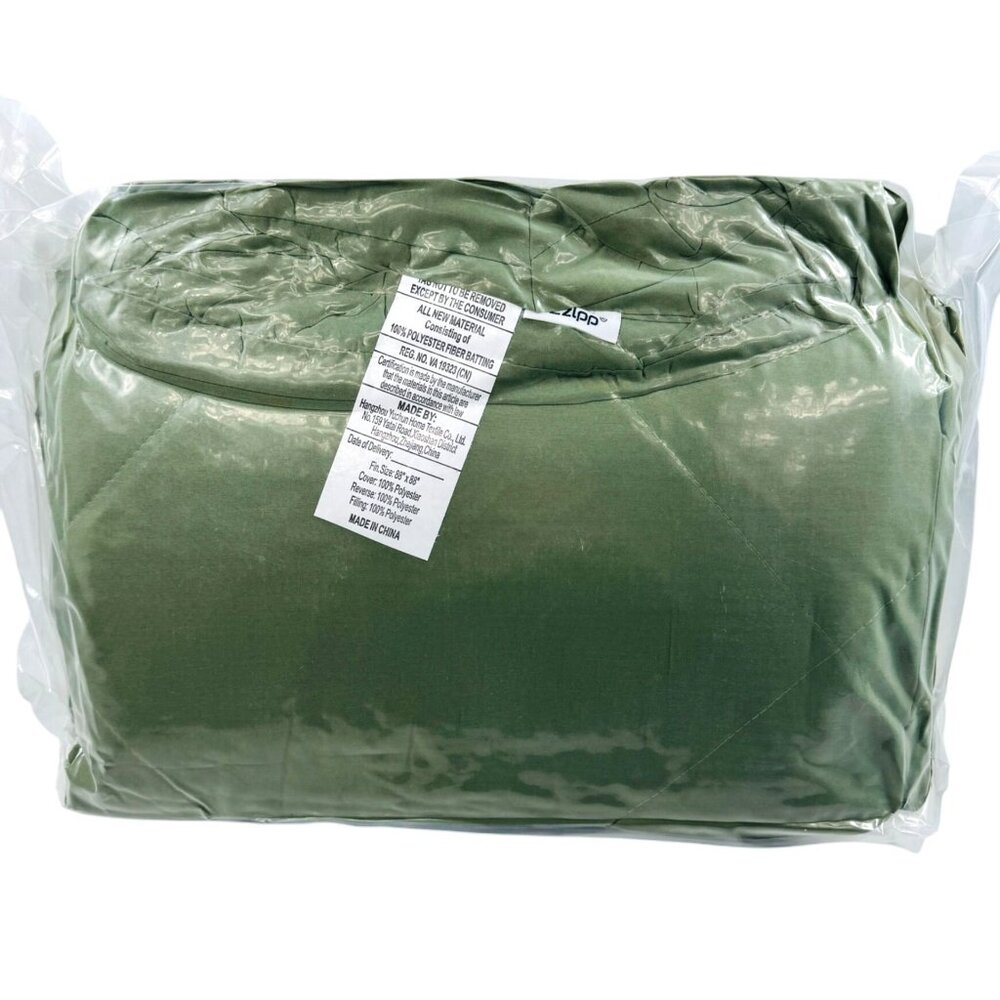 Zzlpp Flat & Fitted Sheets 1 Each Green - 100% Polyester Queen Size NIB